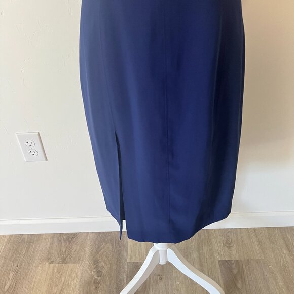 Amanda Uprichard Sleeveless Keyhole Midi Sheath Dress Blue Size L - Picture 5 of 10